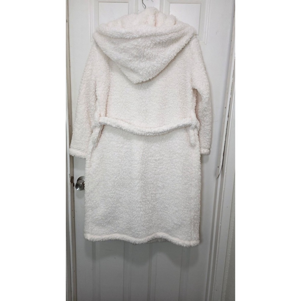 Pottery Barn Teen Teddy Bear Ivory Hooded Sherpa Belted Bathrobe Pockets Size S - Picture 3 of 8